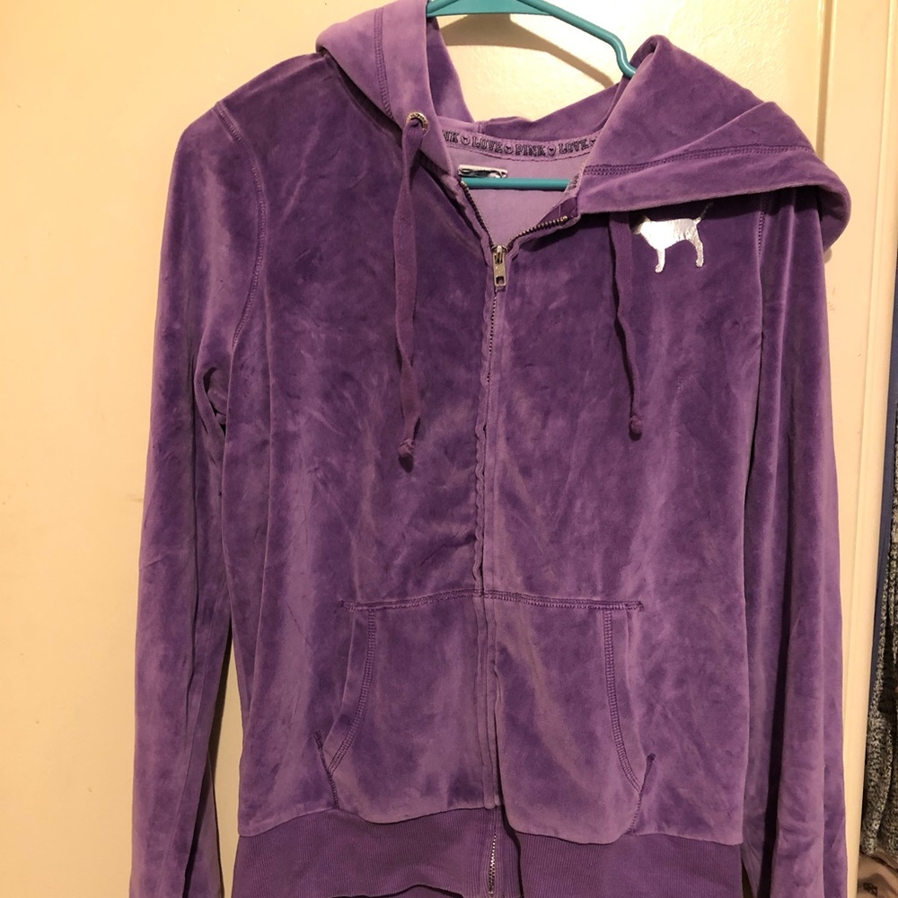 Victoria Secret velvet zip up hoodie